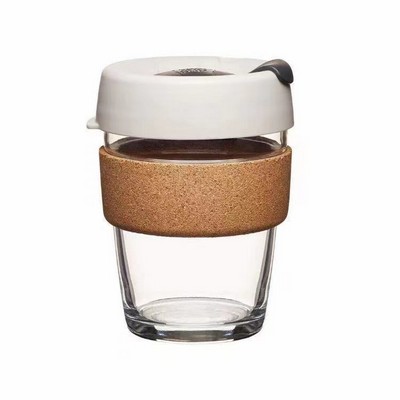 11 Oz. Clear Coffee Cup w/Cork Non-Slip Loop