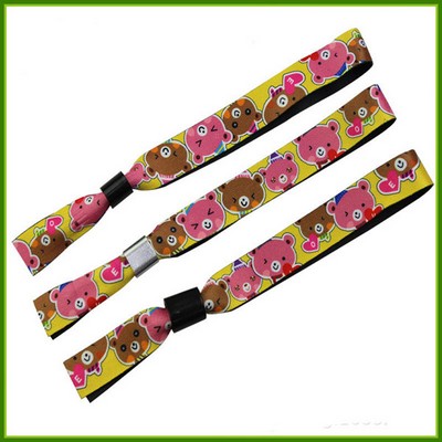 Fabric Polyester Wristband w/Full Color Sublimate Logo