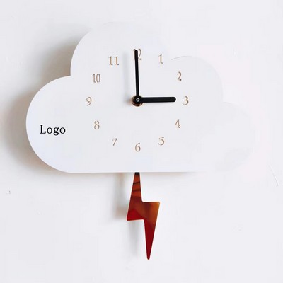 Silent Children's Room Cloud Wall Clock Cartoon Cute Room Quartz Clock