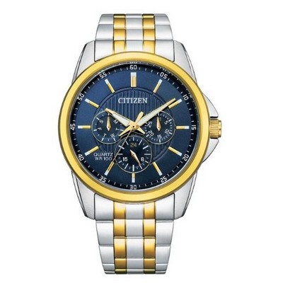 Citizen® Men's Quartz Stainless Steel Bracelet Watch w/Blue Dial