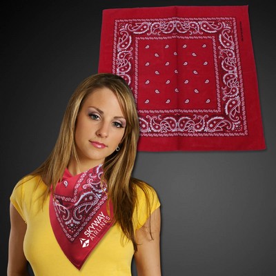 22" Blank Red Cotton Bandana