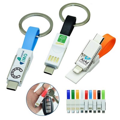 4in1 Mini keychain USB Charging Cable