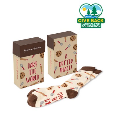 ACE Baking Themed Socks in Custom Flip Top Box