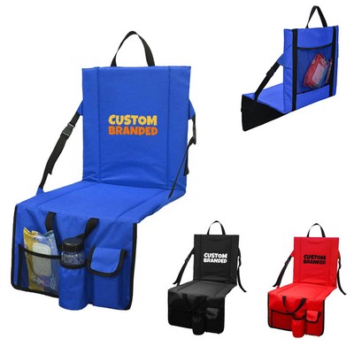 Deluxe Folding Stadium Seat Cushions W/Pockets