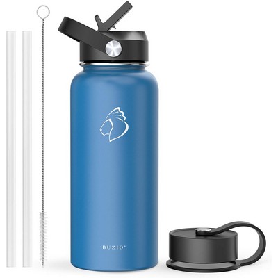 32 oz Vacuum Insulated Stainless Steel Water Bottle with Straw Lid and Flex Cap