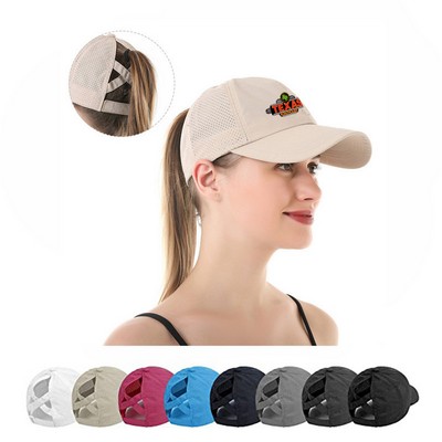 Womens Quick Drying Ponytail Baseball Cap