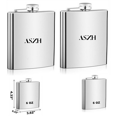 6 Oz Stainless Steel Hip Flask