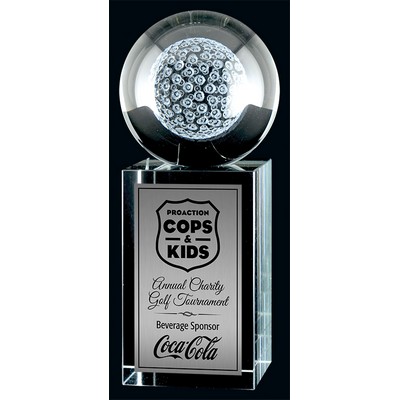 3D Laser Rise & Shine Golf - Crystal, Award Trophy,