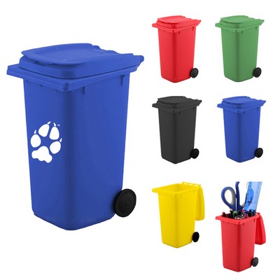 Mini Desktop Trash Can Pen Holder