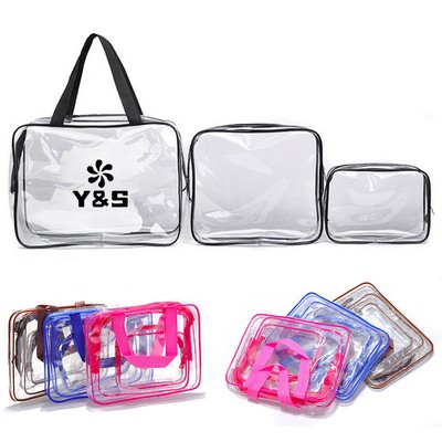 3Pcs Clear Travel Toiletry Bag