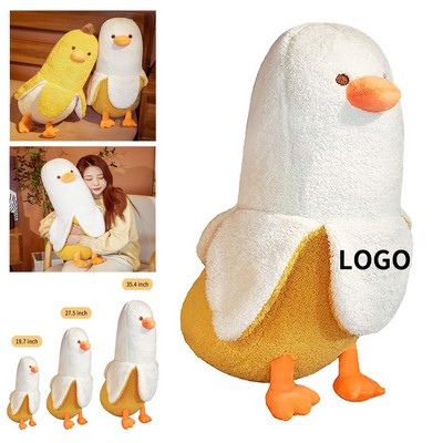 12" Banana Duck Plush Toy Cute Plushie Hugging Plush Pillow