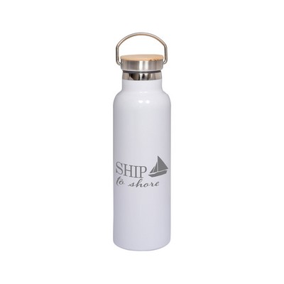 20 oz. Vacuum Bottle with Bamboo Lid