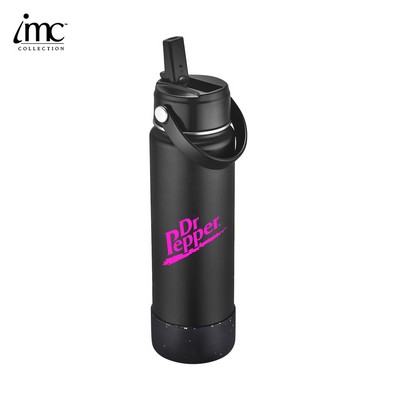 27 oz Stainless Steel Double-Walled Sport Bottle w/ Screw-Top, Flip Spout, Straw Screen