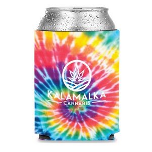 Collapsible Premium Foam Tie Dye Can Cooler - Full Color Sublimation