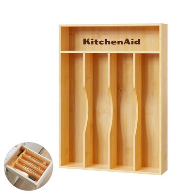 Bamboo Silverware Organizer 14"x10" - OCEAN