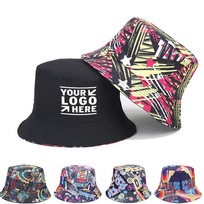 Unisex 3D Printed Double-sided Sun Protection Bucket Hat