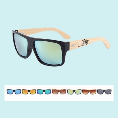 Wood Temple Polarized Square Sunglasses for Stylish Protection