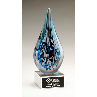 Multi Color Art Glass Droplet Award