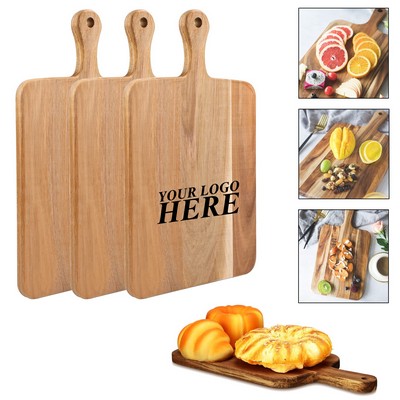 16.5x10 Inch Natural Wood Pizza Board with Handle