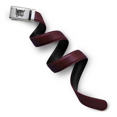 Alloy Buckle, Burgundy Leather Strap