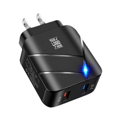 Dual-Port Usb Charger With Light