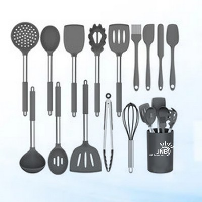 15-Piece Silicone Kitchen Utensil Set