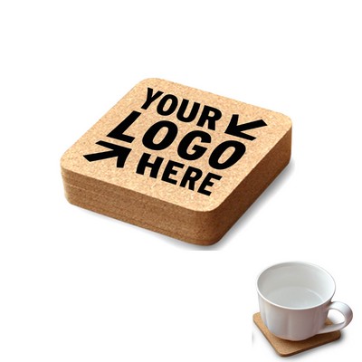 4'' Eco-Friendly Square Cork Coasters