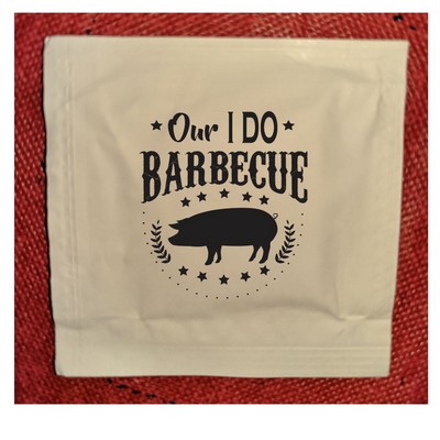 Stock "Our I Do Barbeque" Moist Towelettes (Pack of 50)