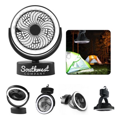 Rechargeable Camping Fan with Light