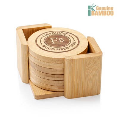 Yorkshire Bamboo Coasters Set - Round