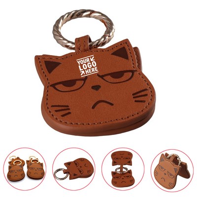 Cat Head PU Leather Magnetic Cap Clip