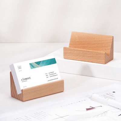 V-Shaped Wooden Creative Business Card Holder