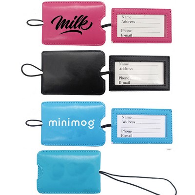 Rectangular PU Leather Luggage Tag