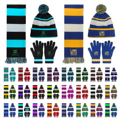 Beanie Hat Gloves And Scarf Set