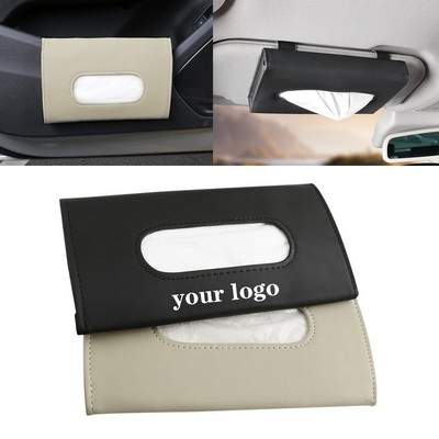 Pu Leather Backseat Car Tissue Case Holder