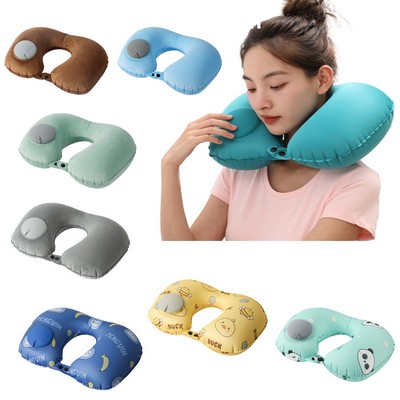 U-Shaped Portable Inflatable Travel Neck Pillow