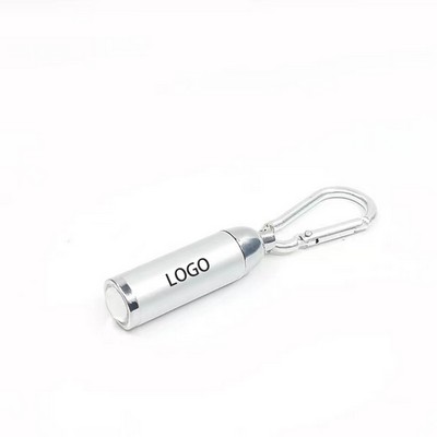 Mini LED Keychain Flashlight with Carabiner and Telescopic Zoom