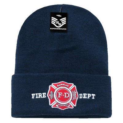 Rapid Dominance Fire Department Emblem Knit Cap Beanie w/Cuff