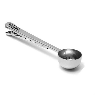 Stainless Steel Bag Clip with Integrated Spoon for Easy Use