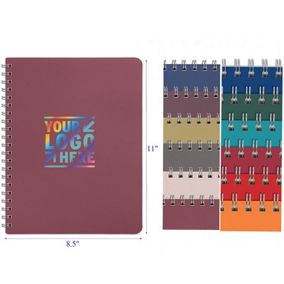 Plastic Cover 8.5 x 11 Inches 160 Pages 80 Sheets Lined Page Spiral Notebook