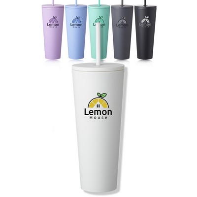 Kenai Plastic Tumblers with Straw 24 oz