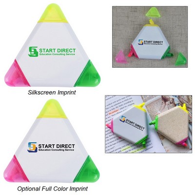 Triangular Highlighter with Colored Caps