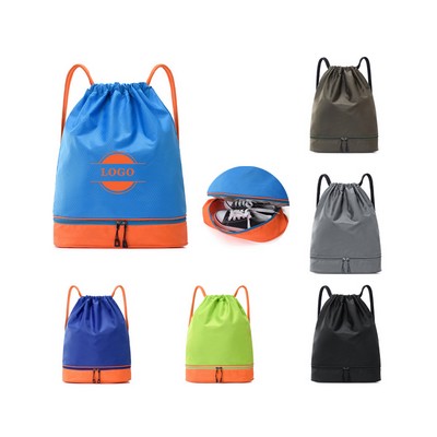 Drawstring Bag With Wet Compartment