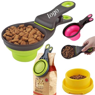 M Size Collapsible Pet Scoop Silicone Measuring Cups