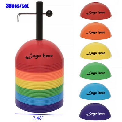 36 Pieces 7.5 Inches Plastic Sport Training Field Cone Set