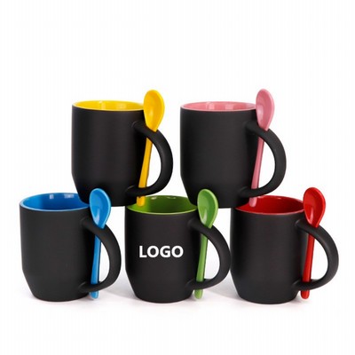 11oz Ceramic Heat Sensitive Mug with spoon