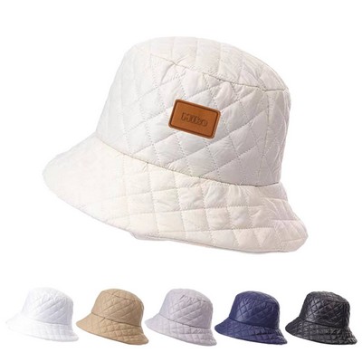 Quilted plaid bucket hat