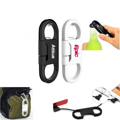 3-in-1 Keychain Bottle Opener with Charging and Data Transfer