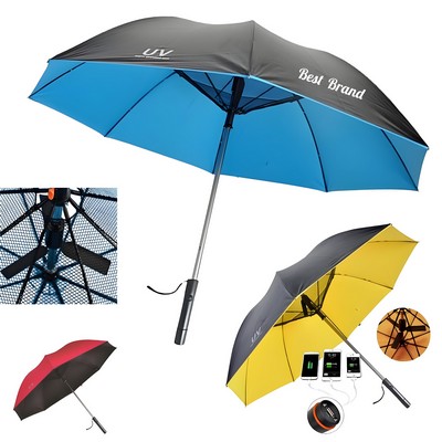 Multifunction 8K 2600 mAh USB Charging Umbrella with Fan