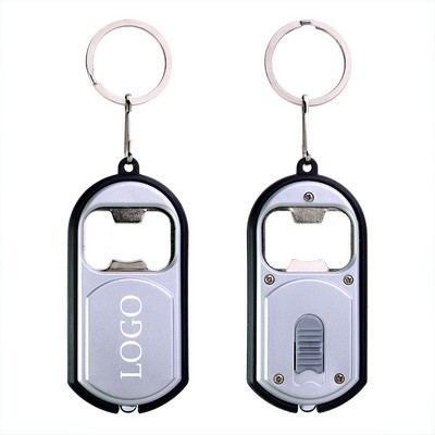 Bottle Opener Keychain W/ Led Flashlights